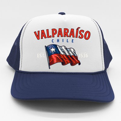 ValparaíSo Waving Chilean Flag Est. 1536 Trucker Hat