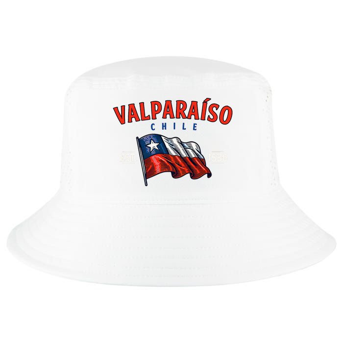 ValparaíSo Waving Chilean Flag Est. 1536 Cool Comfort Performance Bucket Hat