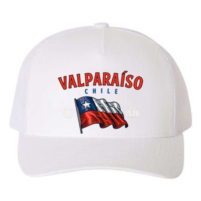 ValparaíSo Waving Chilean Flag Est. 1536 Yupoong Adult 5-Panel Trucker Hat