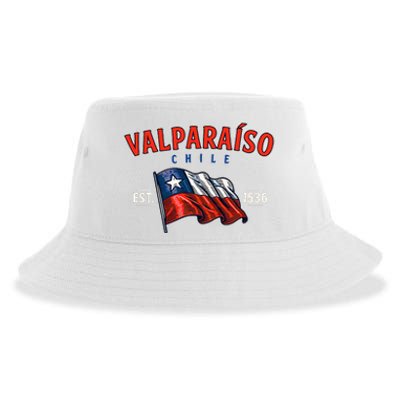 ValparaíSo Waving Chilean Flag Est. 1536 Sustainable Bucket Hat