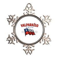 ValparaíSo Waving Chilean Flag Est. 1536 Metallic Star Ornament