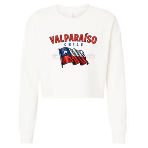 ValparaíSo Waving Chilean Flag Est. 1536 Cropped Pullover Crew