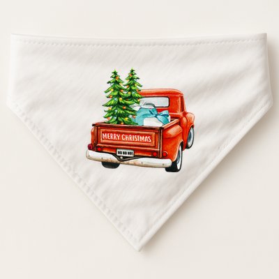 Vintage Wagon Christmas Classic Red Truck Car Xmas Trees USA-Made Doggie Bandana