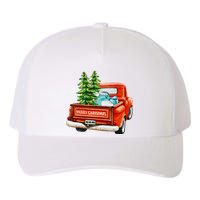 Vintage Wagon Christmas Classic Red Truck Car Xmas Trees Yupoong Adult 5-Panel Trucker Hat