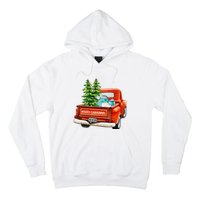 Vintage Wagon Christmas Classic Red Truck Car Xmas Trees Hoodie