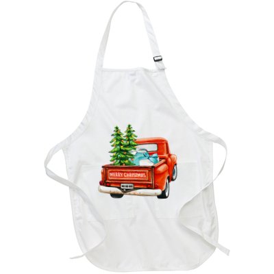 Vintage Wagon Christmas Classic Red Truck Car Xmas Trees Apron