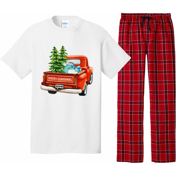 Vintage Wagon Christmas Classic Red Truck Car Xmas Trees Pajama Set