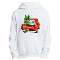 Vintage Wagon Christmas Classic Red Truck Car Xmas Trees Urban Pullover Hoodie