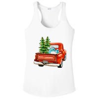 Vintage Wagon Christmas Classic Red Truck Car Xmas Trees Ladies PosiCharge Competitor Racerback Tank