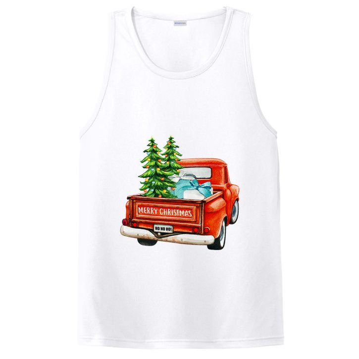 Vintage Wagon Christmas Classic Red Truck Car Xmas Trees PosiCharge Competitor Tank
