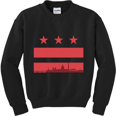 Vintage Washington Dc Retro Flag Kids Sweatshirt