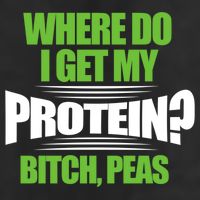 Vegan Where Do I Get My Protein? Bitch Peas Veganism Gift 7 Panel Mesh Trucker Snapback Hat