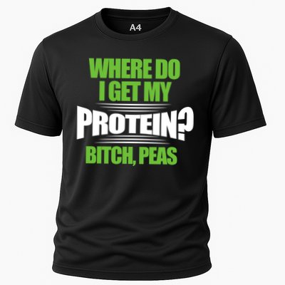 Vegan Where Do I Get My Protein? Bitch Peas Veganism Gift Performance Shirt