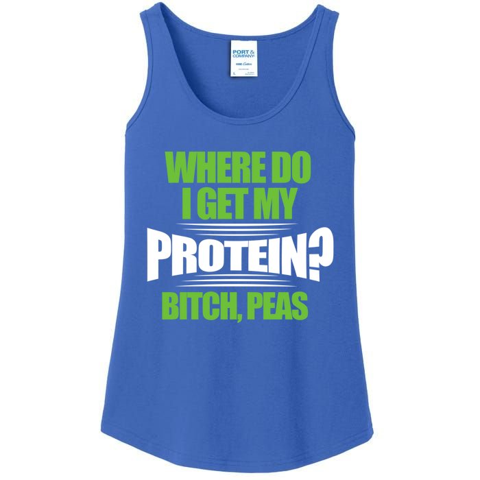 Vegan Where Do I Get My Protein? Bitch Peas Veganism Gift Ladies Essential Tank