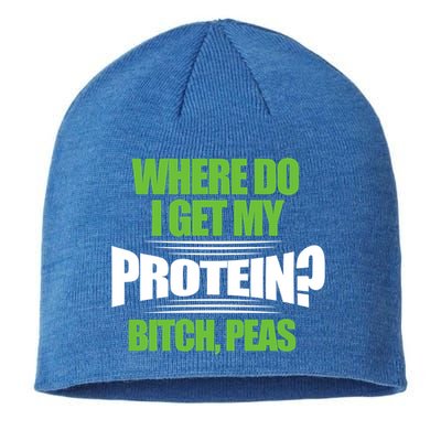 Vegan Where Do I Get My Protein? Bitch Peas Veganism Gift Sustainable Beanie