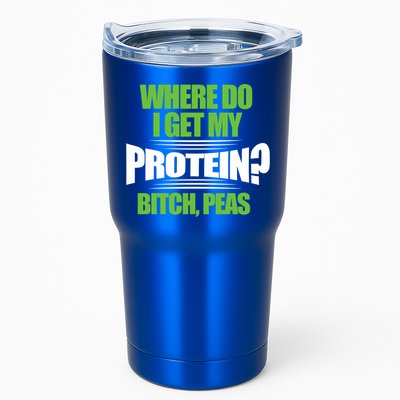 Vegan Where Do I Get My Protein? Bitch Peas Veganism Gift Tumbler