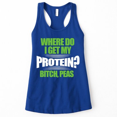 Vegan Where Do I Get My Protein? Bitch Peas Veganism Gift Womens Tank Top
