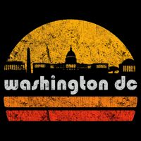 Vintage Washington DC City Skyline Retro Sunset Weathered T-Shirt