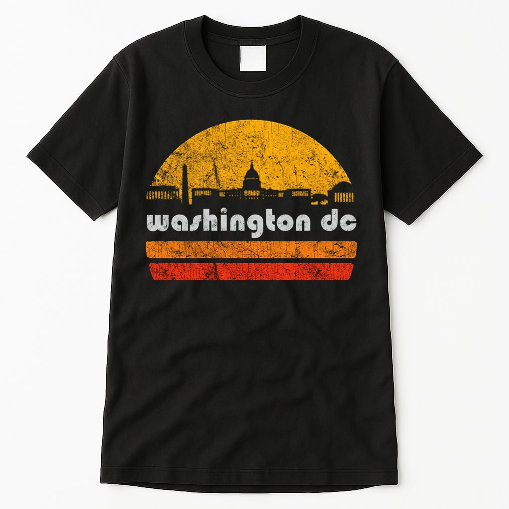 Vintage Washington DC City Skyline Retro Sunset Weathered Tall T-Shirt