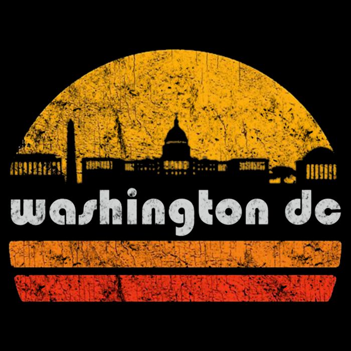 Vintage Washington DC City Skyline Retro Sunset Weathered Baby Bodysuit