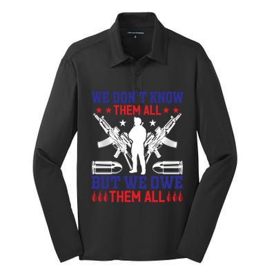 Veterans We Don´t Know Them All But We Owe Them All Cool Gift Silk Touch Performance Long Sleeve Polo