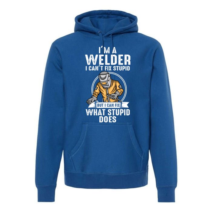 Vintage Welder Design Funny Welder Meme Welding Funny Gift Premium Hoodie