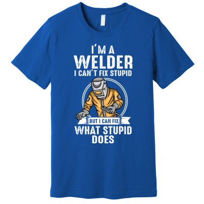 Vintage Welder Design Funny Welder Meme Welding Funny Gift Premium T-Shirt