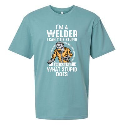 Vintage Welder Design Funny Welder Meme Welding Funny Gift Sueded Cloud Jersey T-Shirt