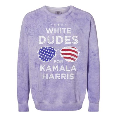 Vintage White Dudes For Kamala Harris Colorblast Crewneck Sweatshirt