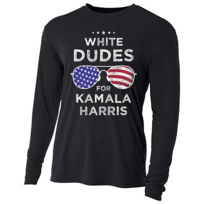 Vintage White Dudes For Kamala Harris Cooling Performance Long Sleeve Crew