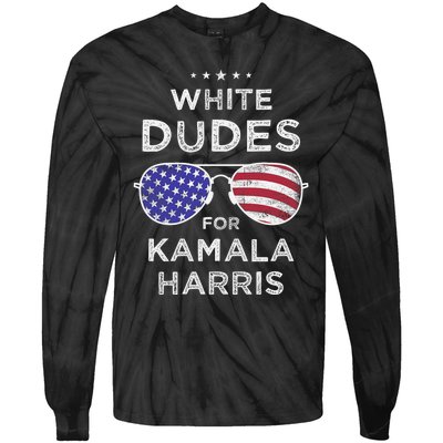 Vintage White Dudes For Kamala Harris Tie-Dye Long Sleeve Shirt