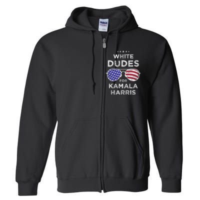 Vintage White Dudes For Kamala Harris Full Zip Hoodie