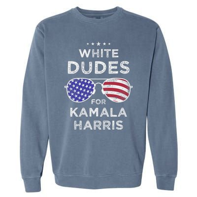 Vintage White Dudes For Kamala Harris Garment-Dyed Sweatshirt