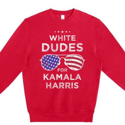 Vintage White Dudes For Kamala Harris Premium Crewneck Sweatshirt