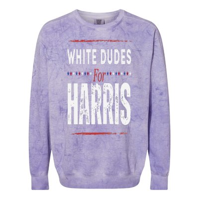 Vintage White Dudes For Kamala Harris Colorblast Crewneck Sweatshirt