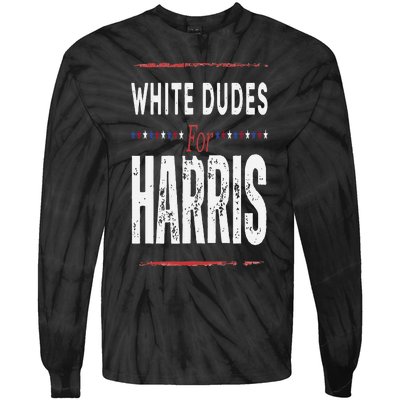 Vintage White Dudes For Kamala Harris Tie-Dye Long Sleeve Shirt