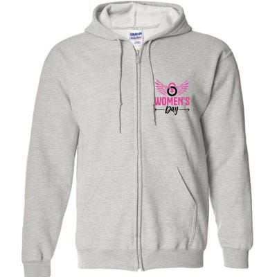 Vintage Womens Day March 8 Full Zip Hoodie