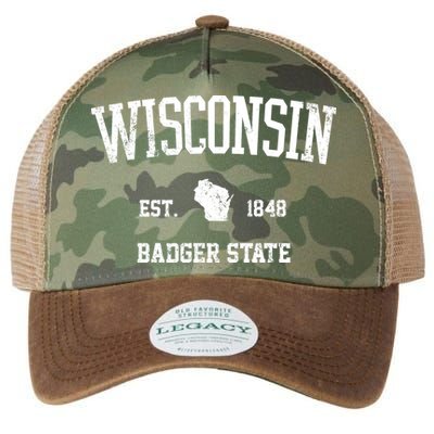 Vintage Wisconsin Est 1849 Badger State Legacy Tie Dye Trucker Hat