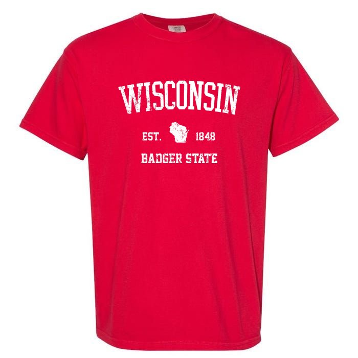 Vintage Wisconsin Est 1849 Badger State Garment-Dyed Heavyweight T-Shirt