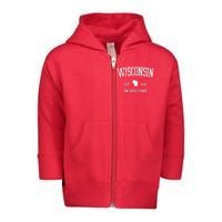 Vintage Wisconsin Est 1849 Badger State Toddler Zip Fleece Hoodie