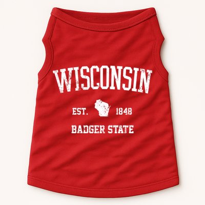 Vintage Wisconsin Est 1849 Badger State Doggie Tank