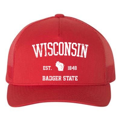 Vintage Wisconsin Est 1849 Badger State Yupoong Adult 5-Panel Trucker Hat