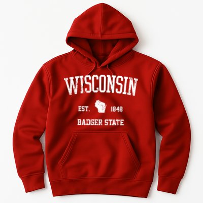 Vintage Wisconsin Est 1849 Badger State Hoodie