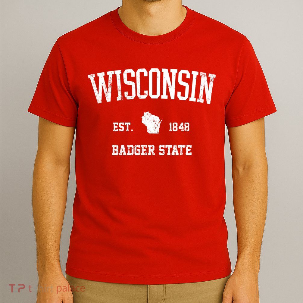 Vintage Wisconsin Est 1849 Badger State T-Shirt