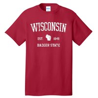 Vintage Wisconsin Est 1849 Badger State Tall T-Shirt