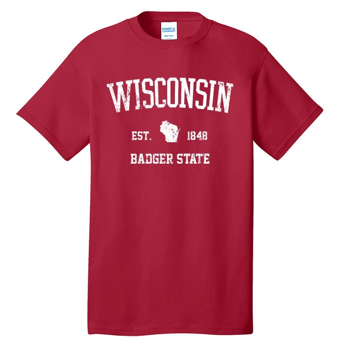 Vintage Wisconsin Est 1849 Badger State Tall T-Shirt