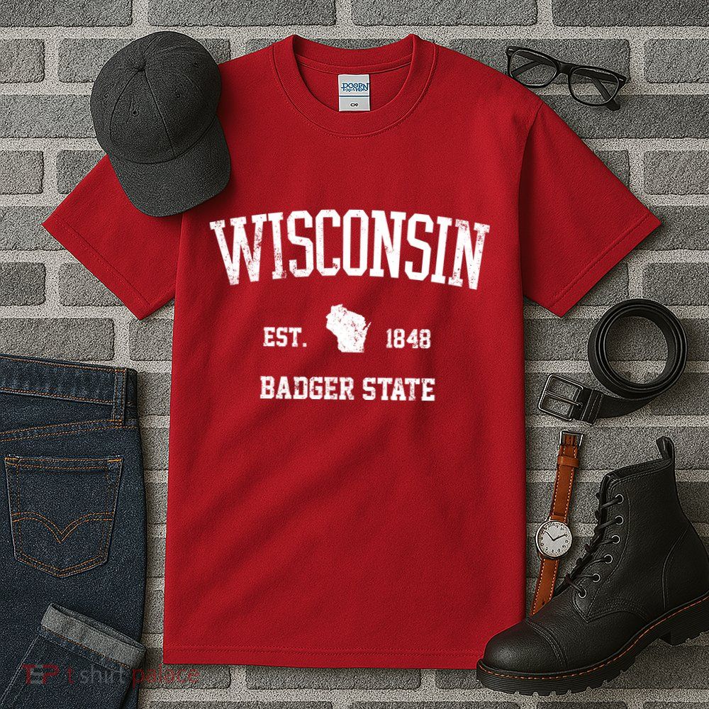 Vintage Wisconsin Est 1849 Badger State Tall T-Shirt