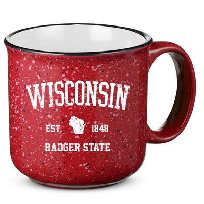 Vintage Wisconsin Est 1849 Badger State 15oz Campfire Ceramic Mug