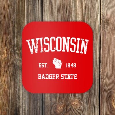 Vintage Wisconsin Est 1849 Badger State Coaster