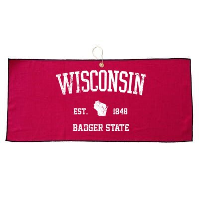 Vintage Wisconsin Est 1849 Badger State Large Microfiber Waffle Golf Towel